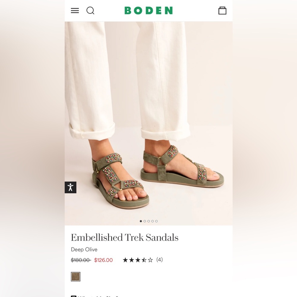 Boden Embellished Trek Sandals, Size 38 (7)